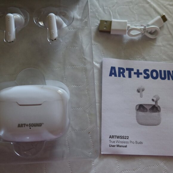 Art + Sound Wireless Pro Earbuds with Charging Case White New (Sealed) 10 Hours - Picture 2 of 3